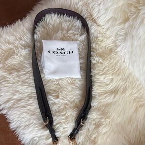 Coach Black Pebbled Leather Purse Strap with Brass Hardware